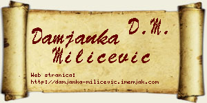 Damjanka Milićević vizit kartica